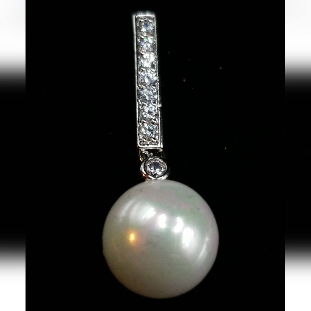 Orrous Utopia 18k White Gold Plated Drop Earrings - Picture 2 of 8